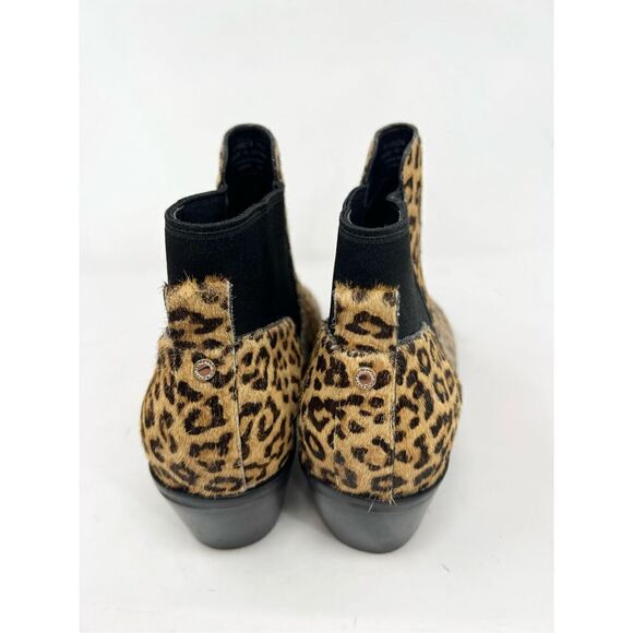 Cole Haan Chelsea Booties Women's 7.5B Calf Hair Leopard Print Ankle Almond Toe - Picture 2 of 11